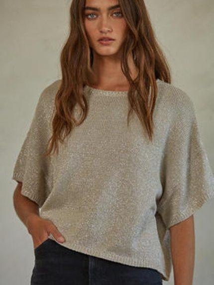 SPARKLY KNIT SWEATER TOP