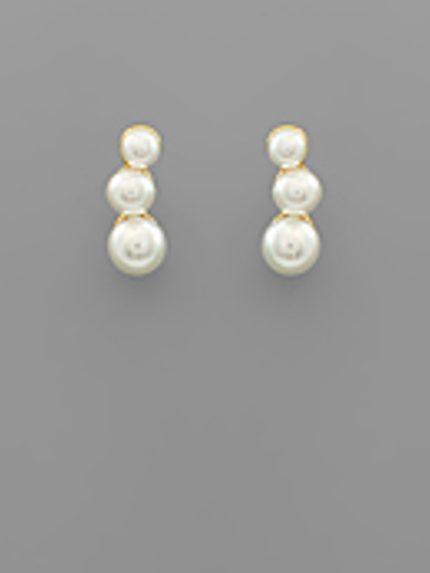 3 Gradual Pearl Earrings