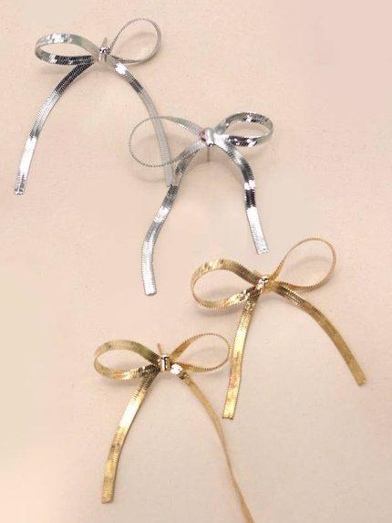 FESTIVAL BOW SNAKE CHAIN EARRINGS | 40E293