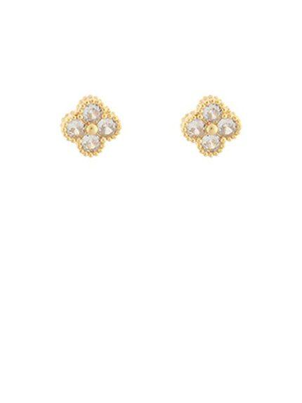Paved Crystal Clover Studs