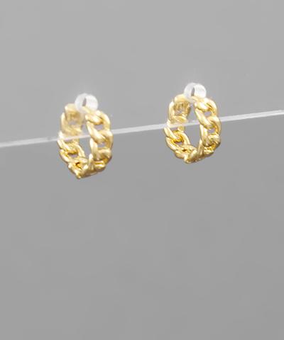 Chain Huggie Hoops -Gold Dipped