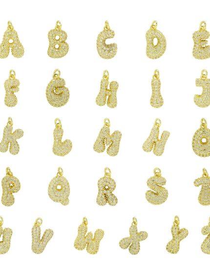Medium Waterdrop Bubble Initial Charms For Charm Necklace