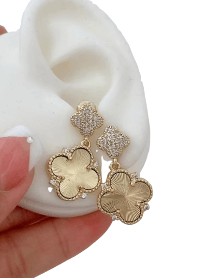 Chloe Pavé Clover Earrings ~ Deep South Originals