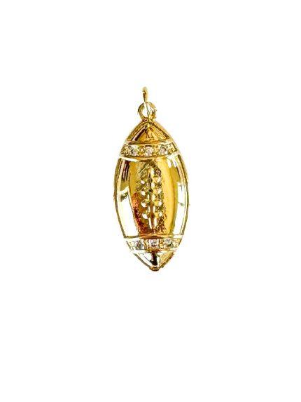 Football Zircon Charm For Charm Necklace & Bracelet