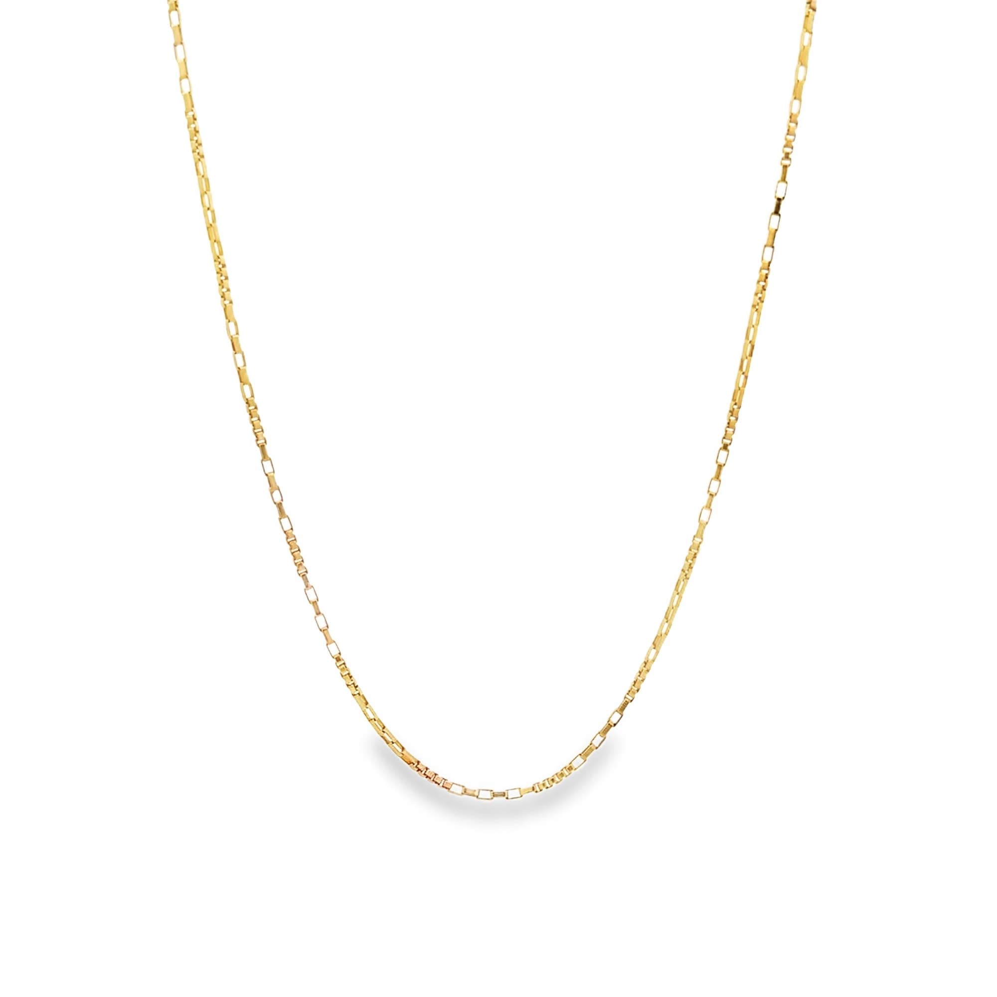 18K Gold Filled Diamond Cut Figaro Inspired Box Chain (F145)