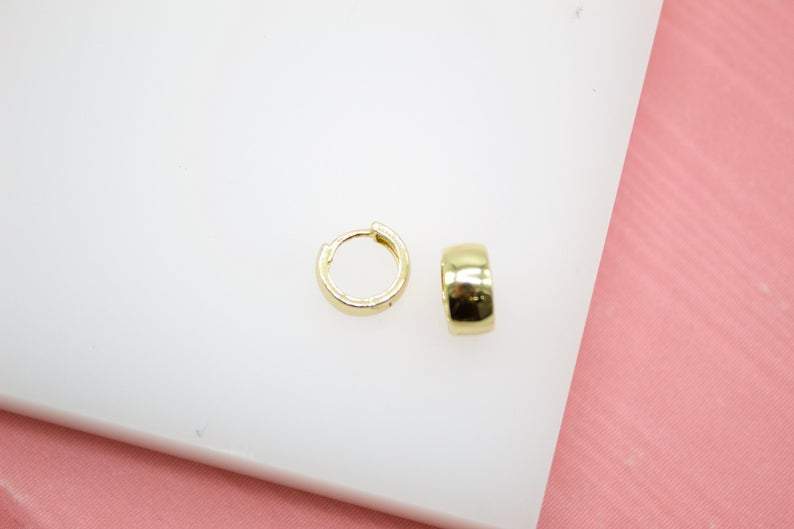 18K Gold Filled 7mm Thick Huggies Earrings