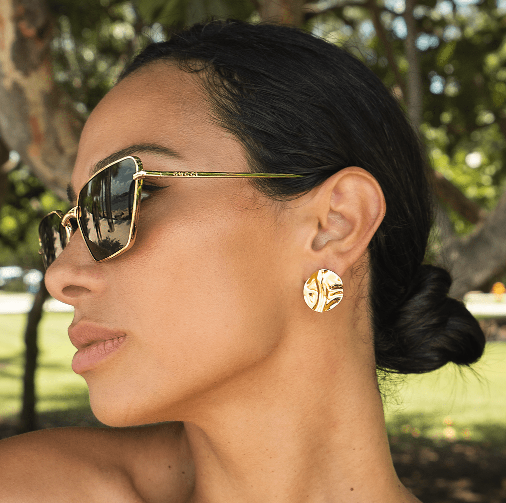 18K Gold Filled Small Round Minimalist Stud Earrings