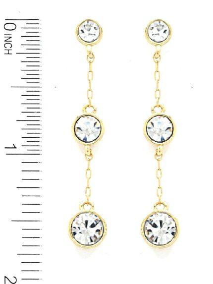 3 Stone Drop Earring