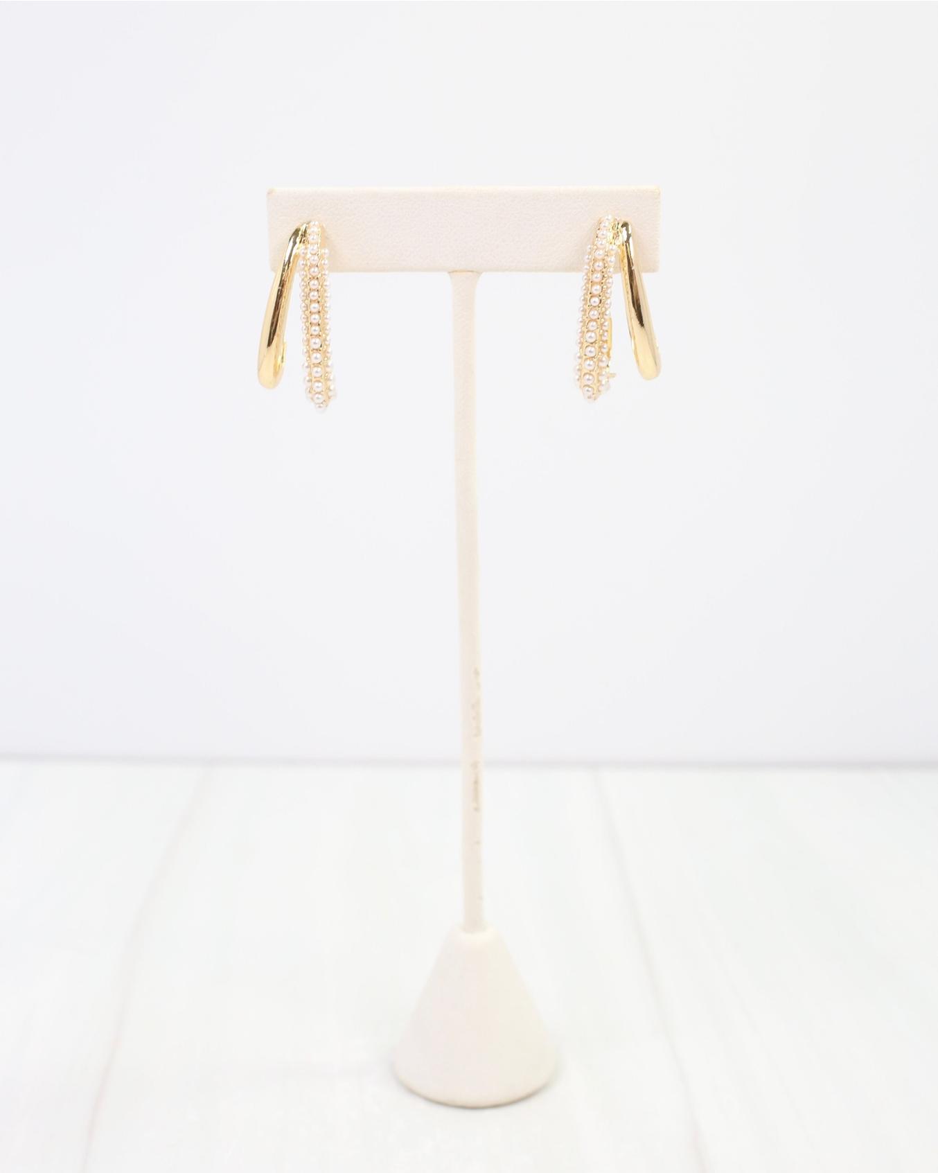 Mcpherson Pearl Double Hoop Earring Gold