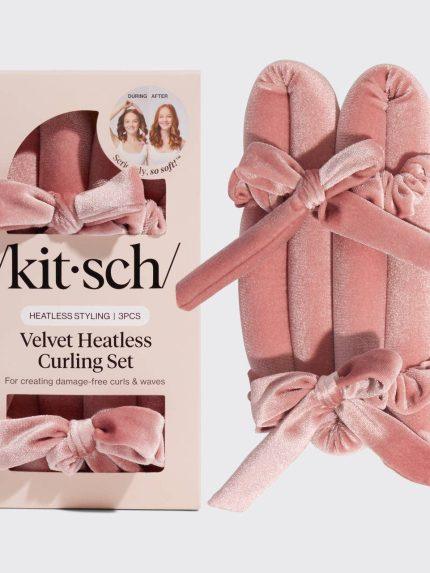 Terracotta Velvet Heatless Curling Set